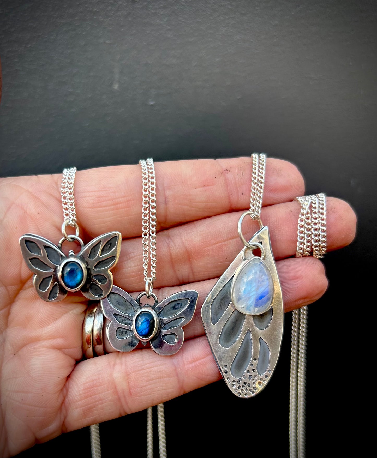 Spellbound Wings - Labradorite Butterfly pendant
