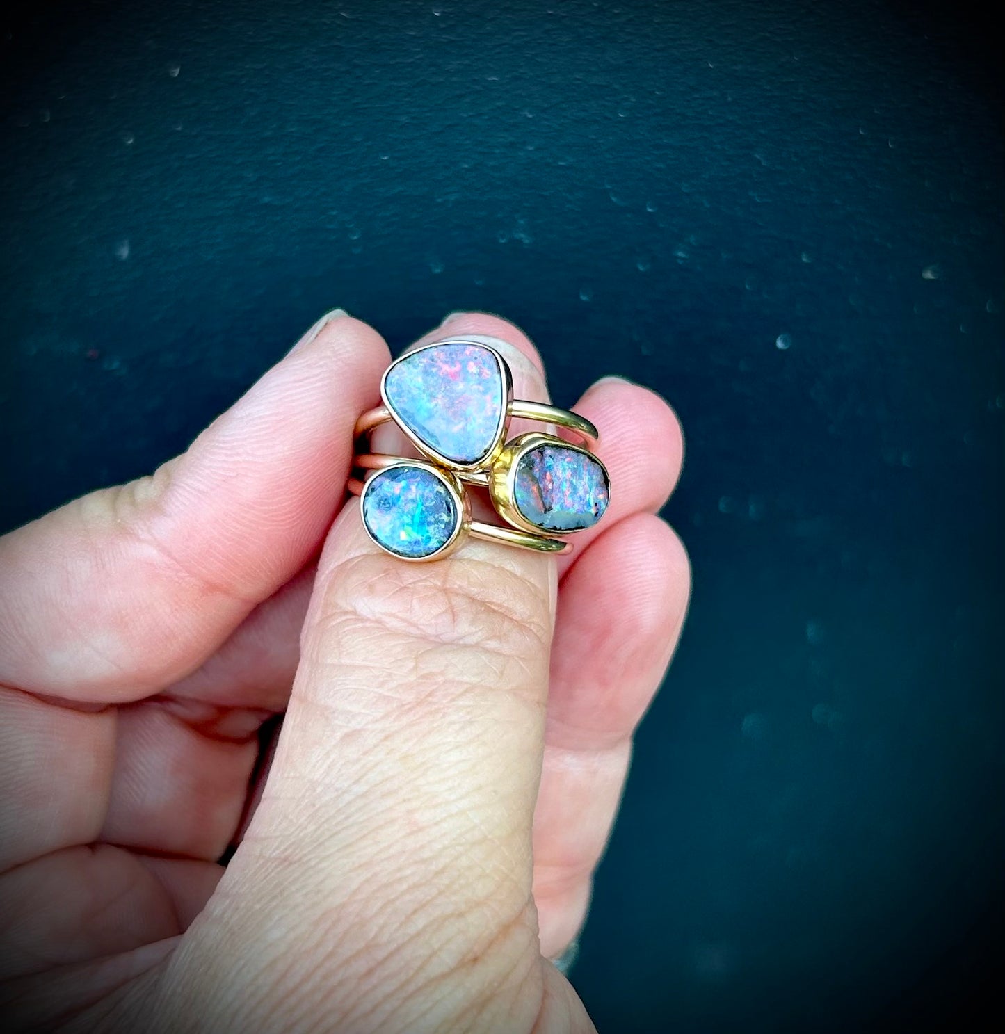 Blushfire - 9ct gold bouler opal