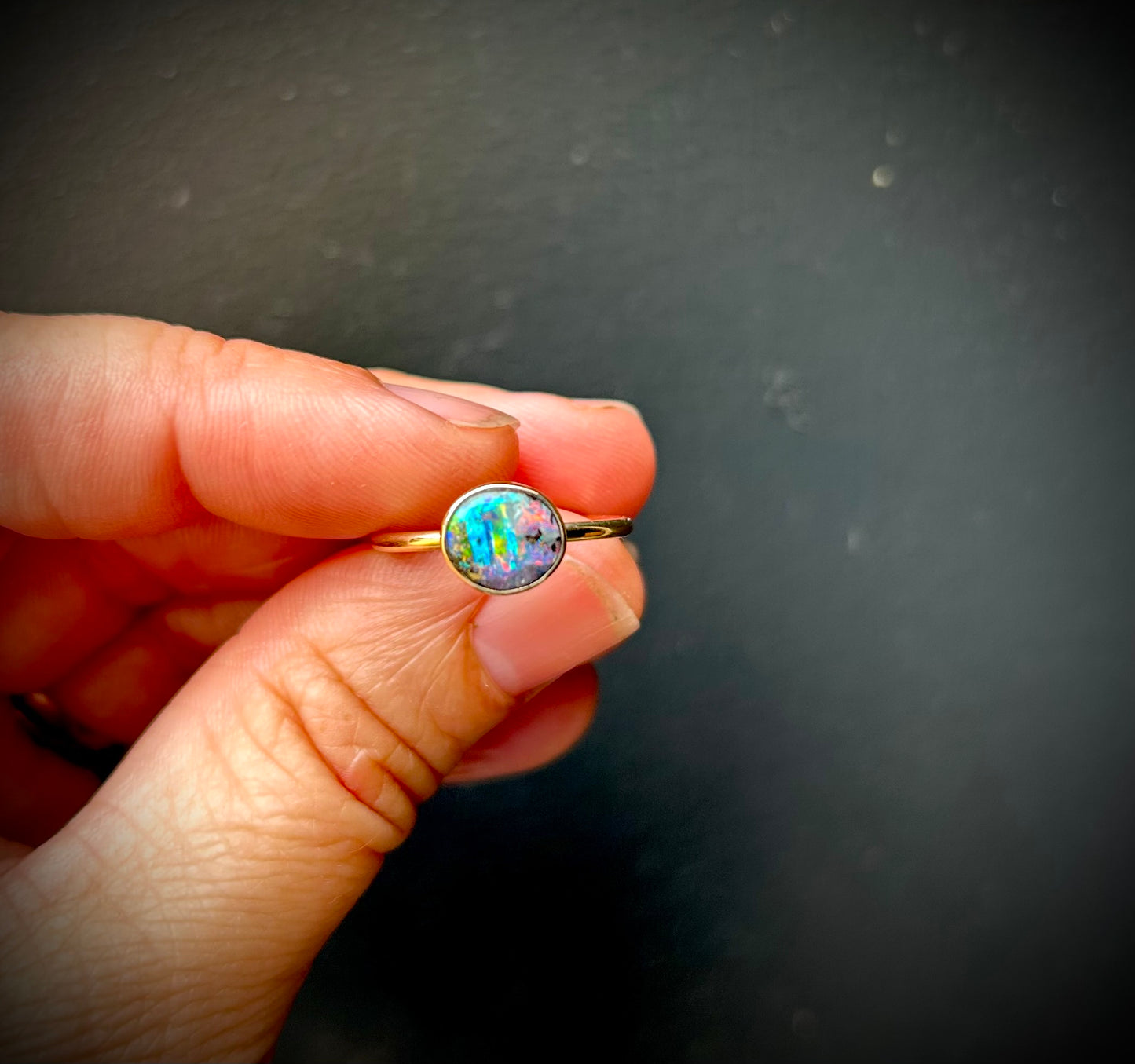 Rainbow Kiss - 9ct gold Boulder Opal