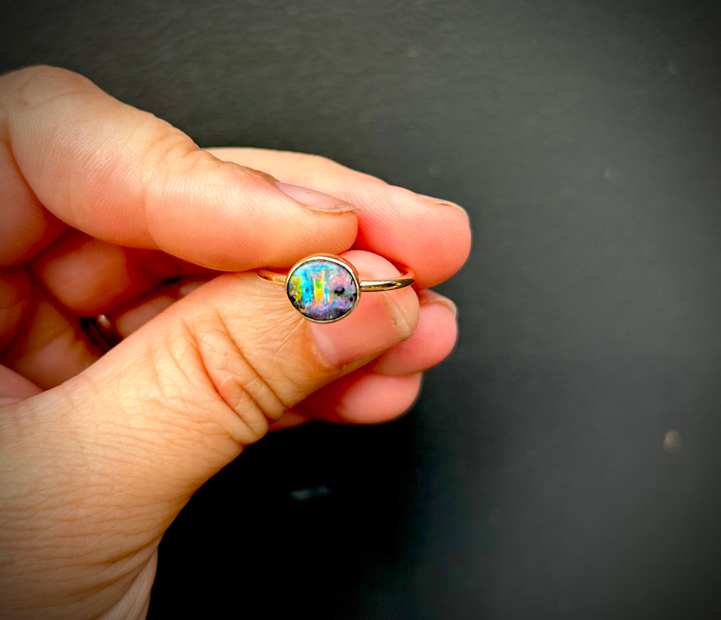 Rainbow Kiss - 9ct gold Boulder Opal