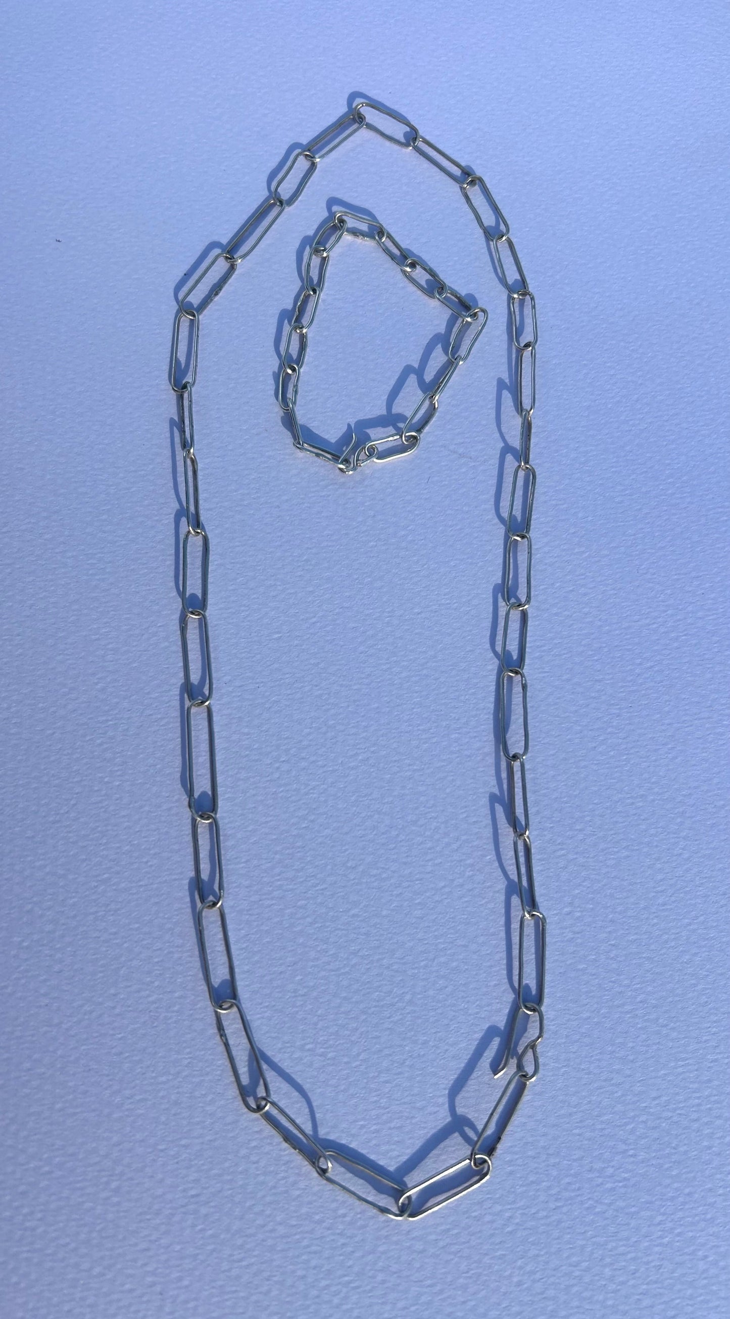 Handmade Paper clip - textured necklace