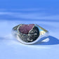 The Pink Lady, Raw pink sapphire sand cast ring