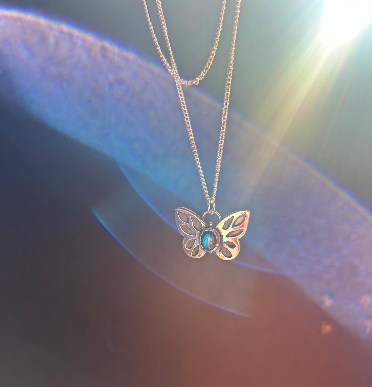 Moonveil Wings - Labradorite Butterfly pendant