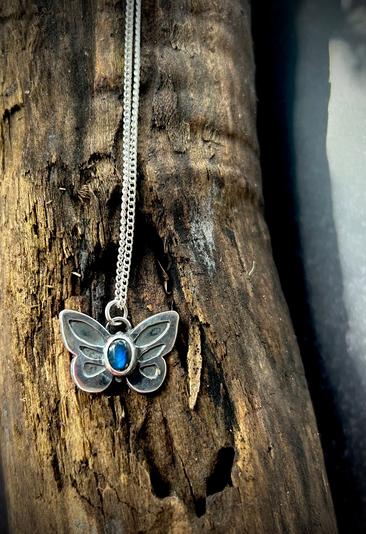 Spellbound Wings - Labradorite Butterfly pendant