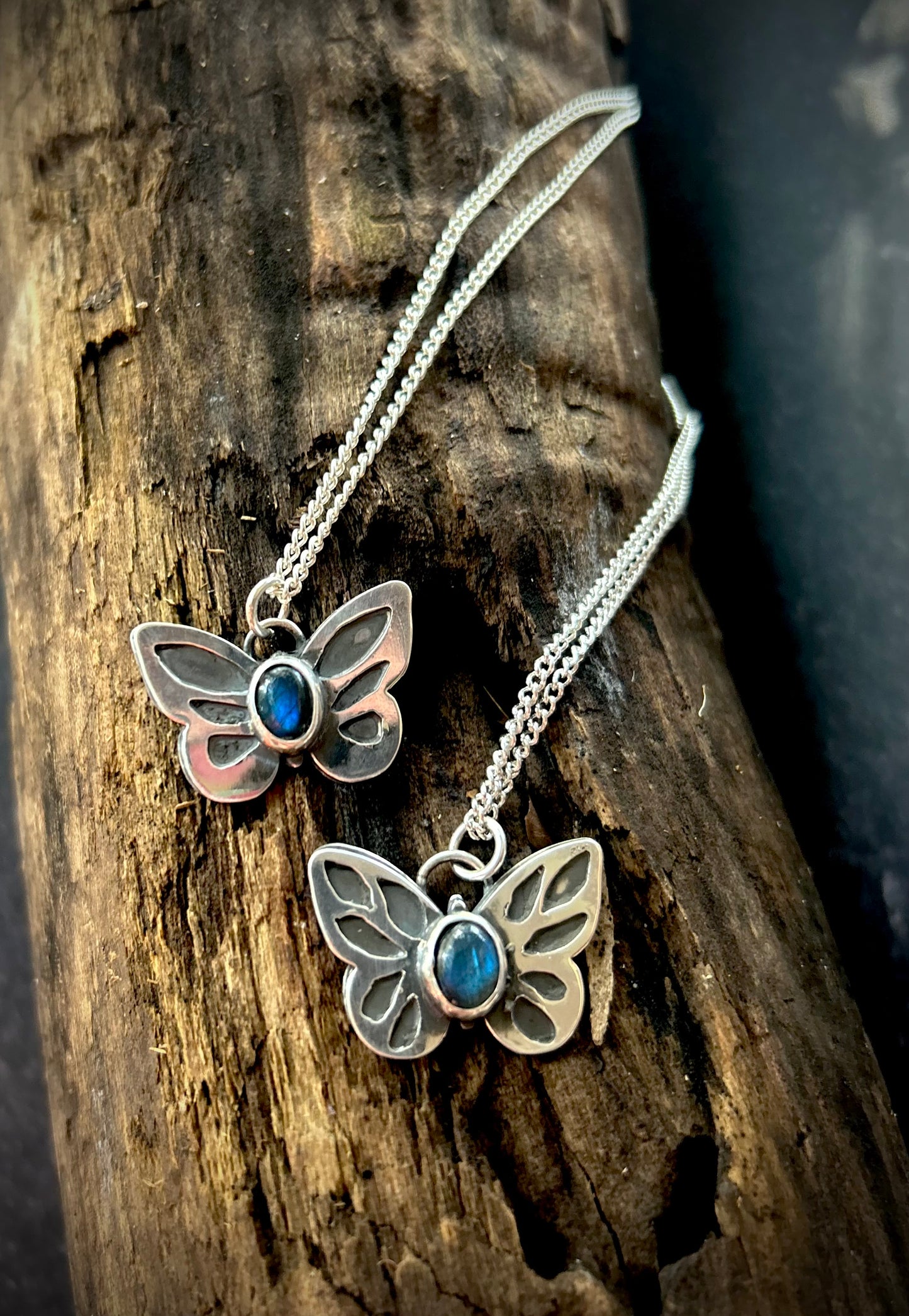 Spellbound Wings - Labradorite Butterfly pendant