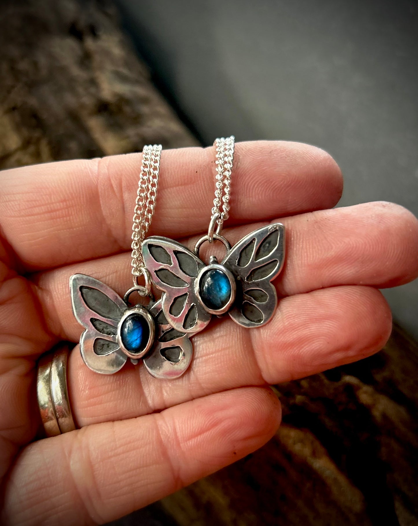 Spellbound Wings - Labradorite Butterfly pendant
