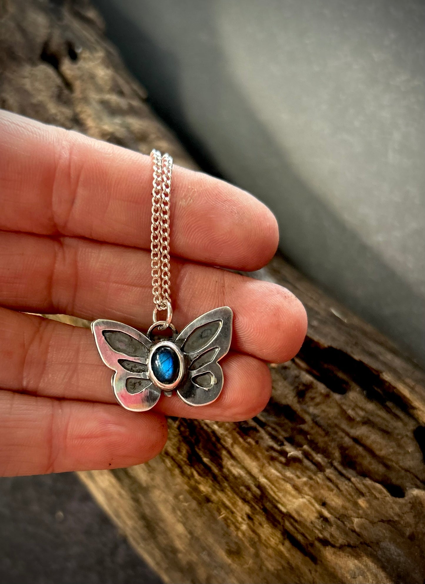 Spellbound Wings - Labradorite Butterfly pendant