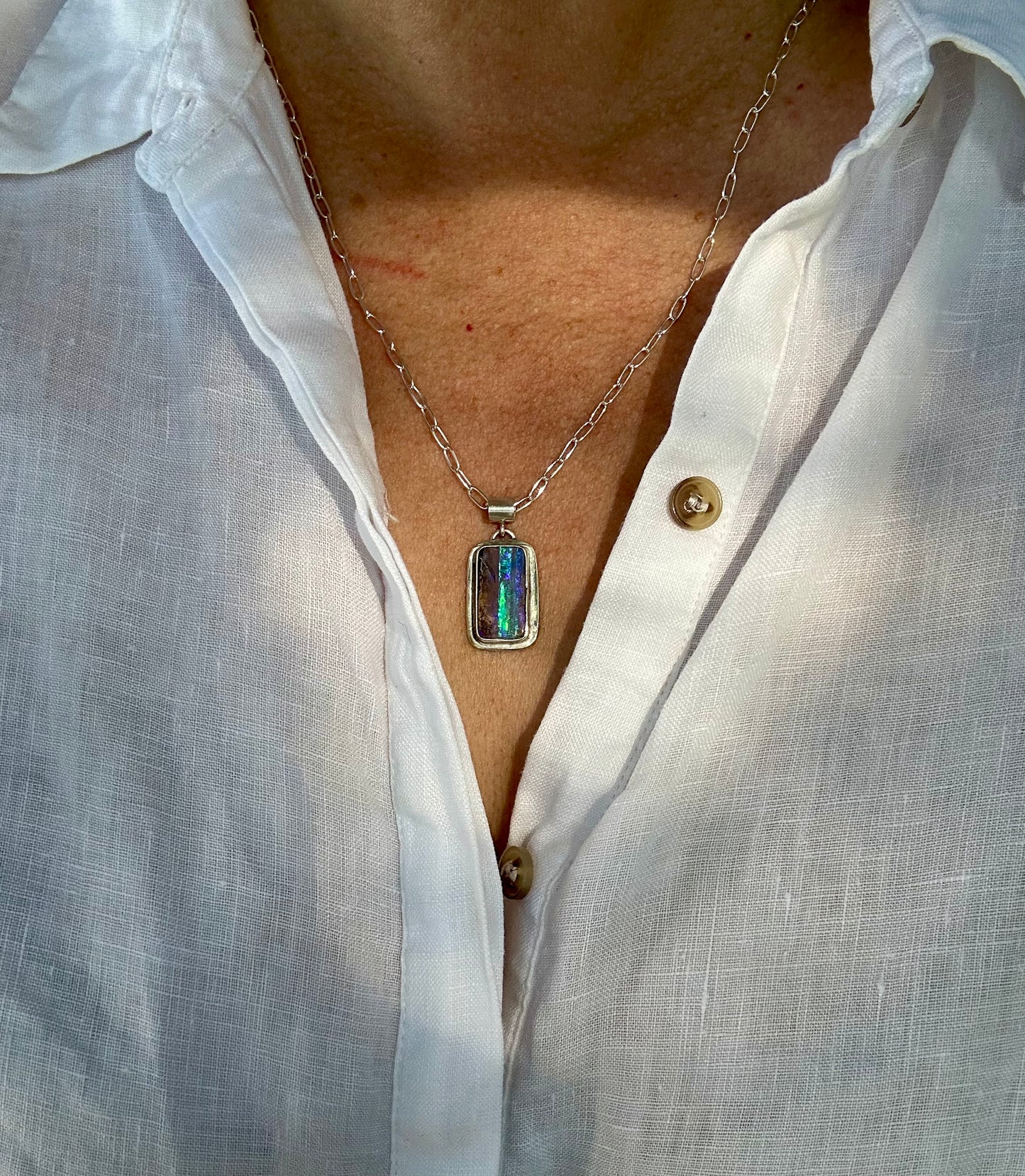 Elfin Glow - Boulder Opal pendant