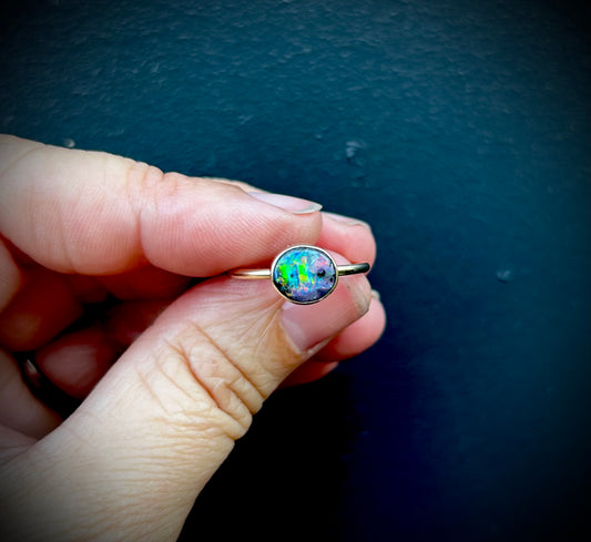Rainbow Kiss - 9ct gold Boulder Opal