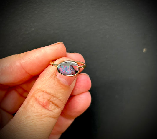 Wild Fire - 9ct gold boulder opal