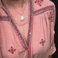 Handmade Paper clip - textured necklace