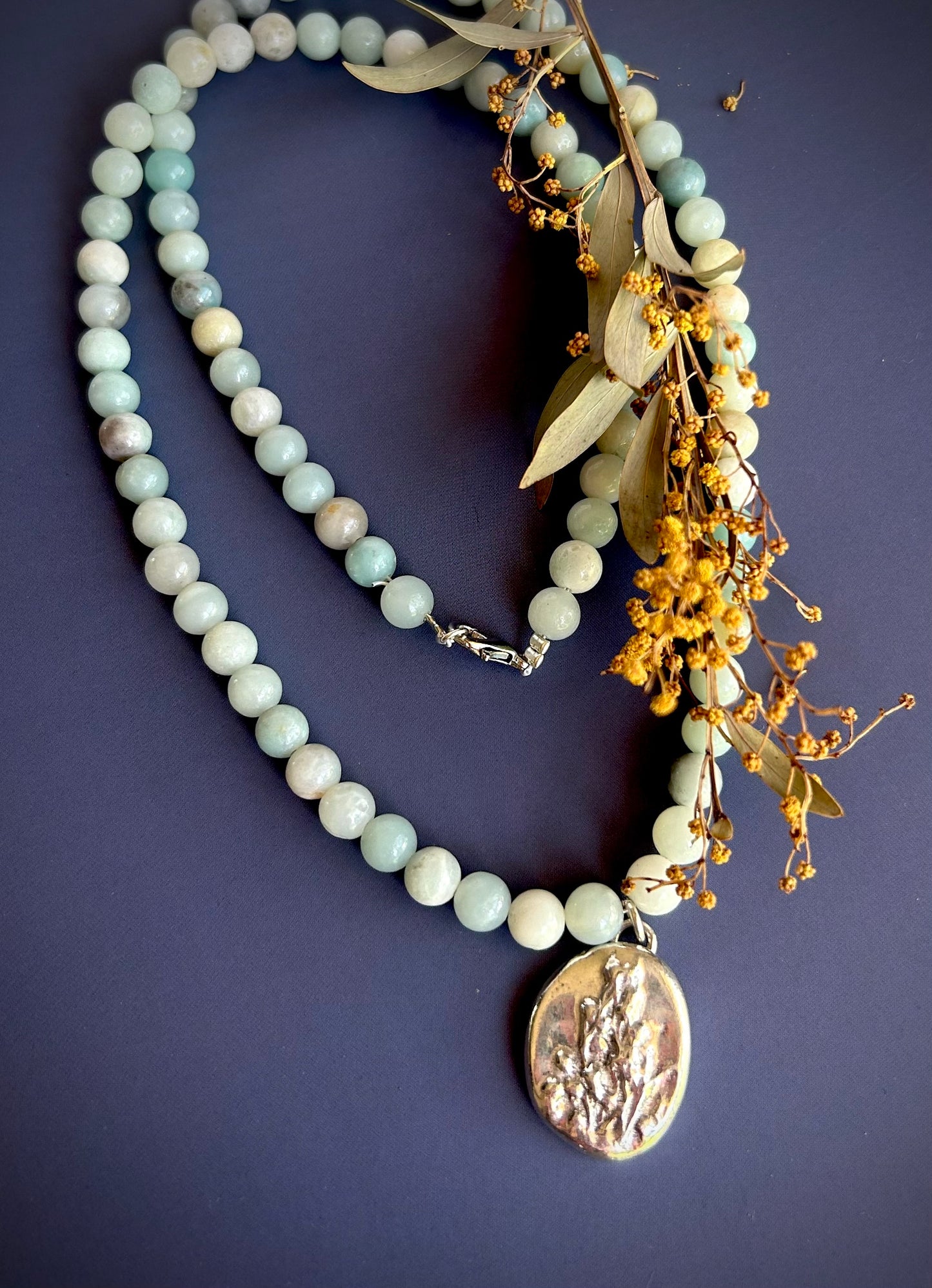 Wattle, Chrysoprase pendant