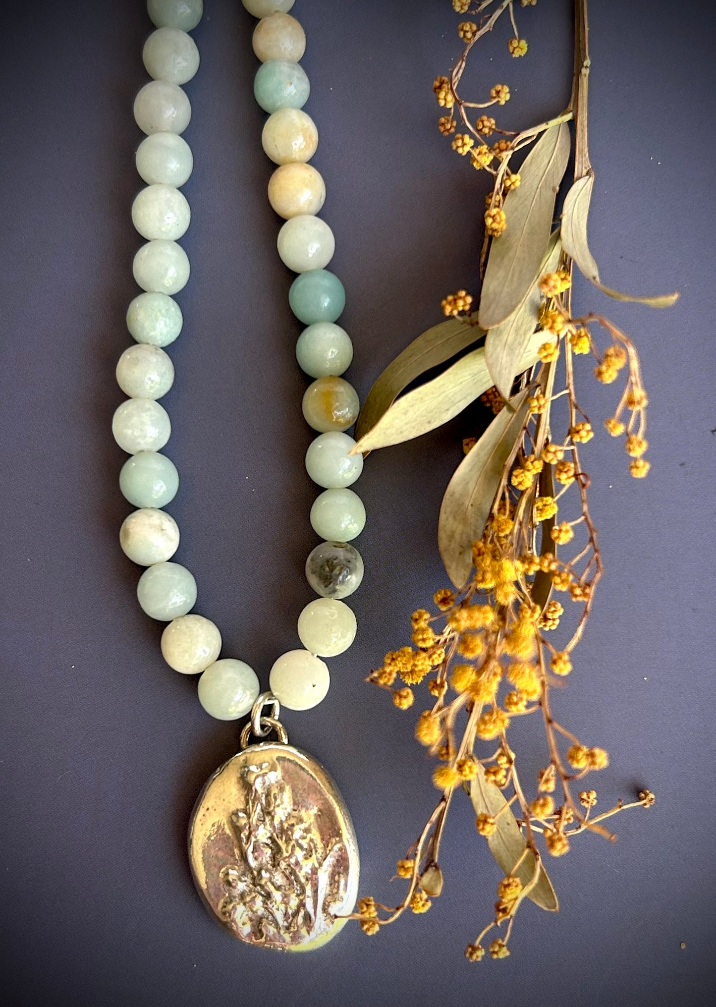 Wattle, Chrysoprase pendant