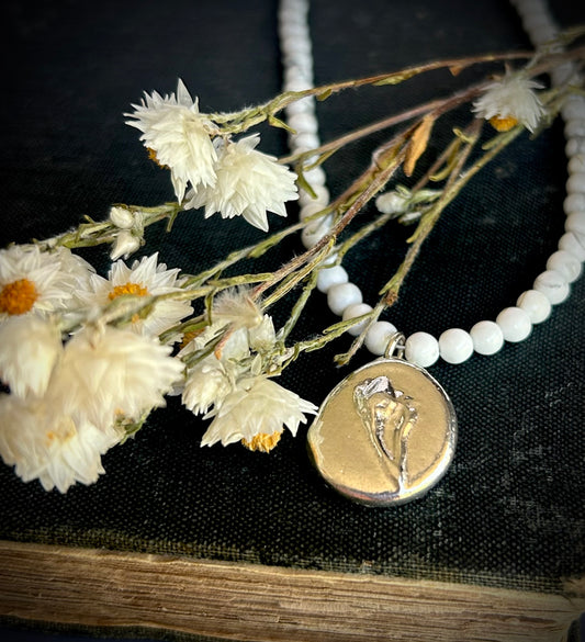 Wildflower, Howlite pendant