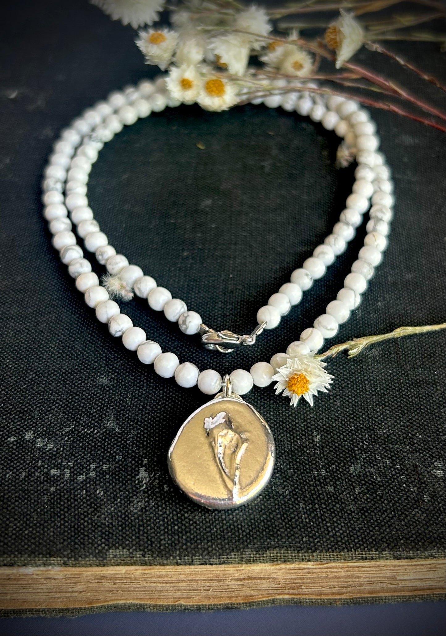 Wildflower, Howlite pendant