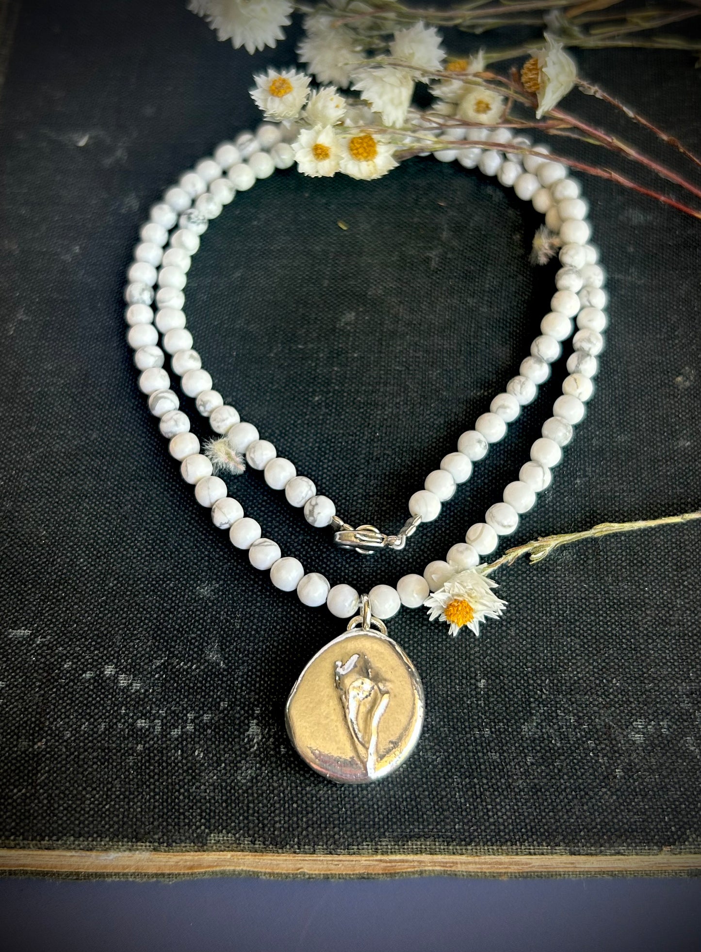 Wildflower, Howlite pendant