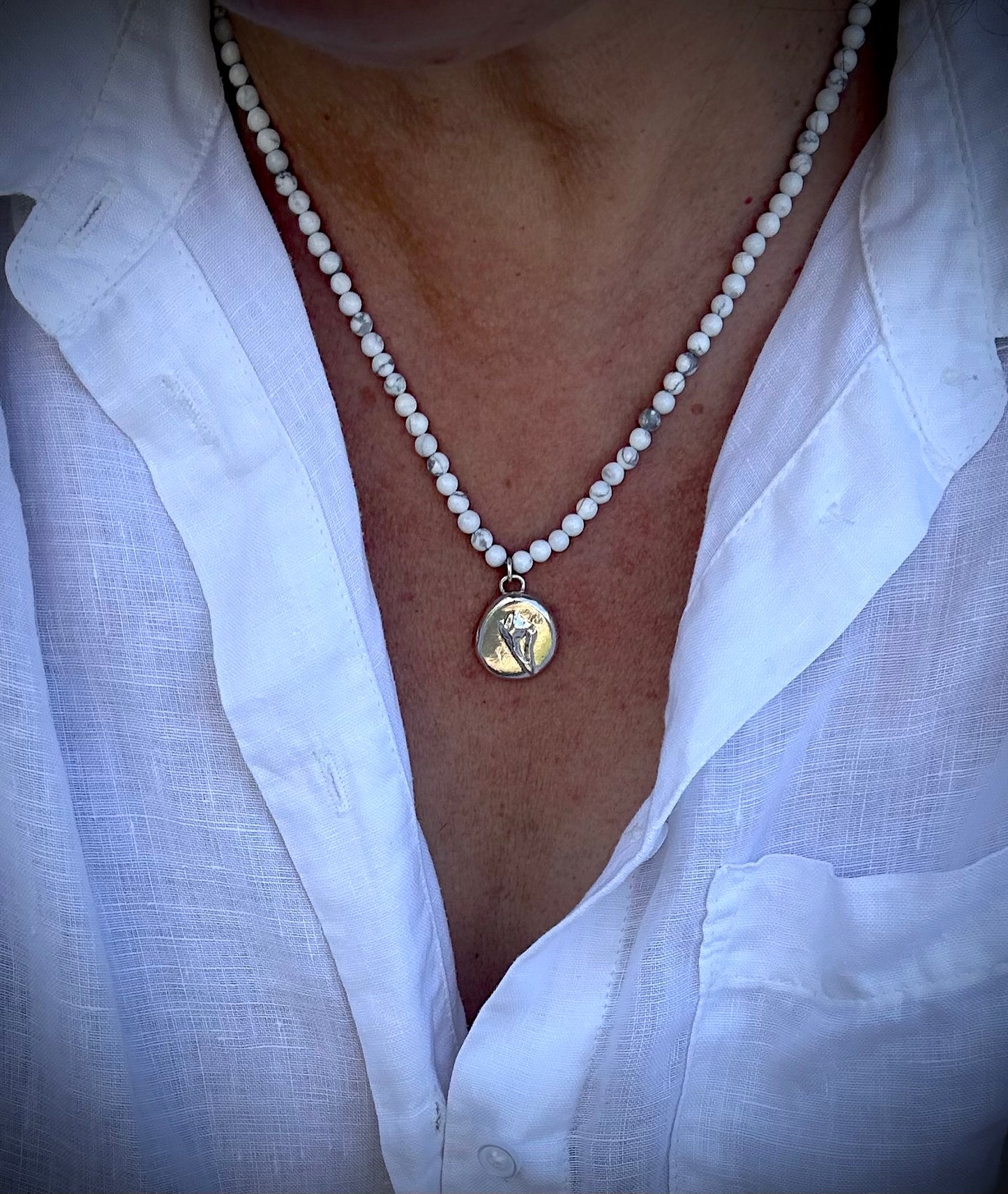 Wildflower, Howlite pendant