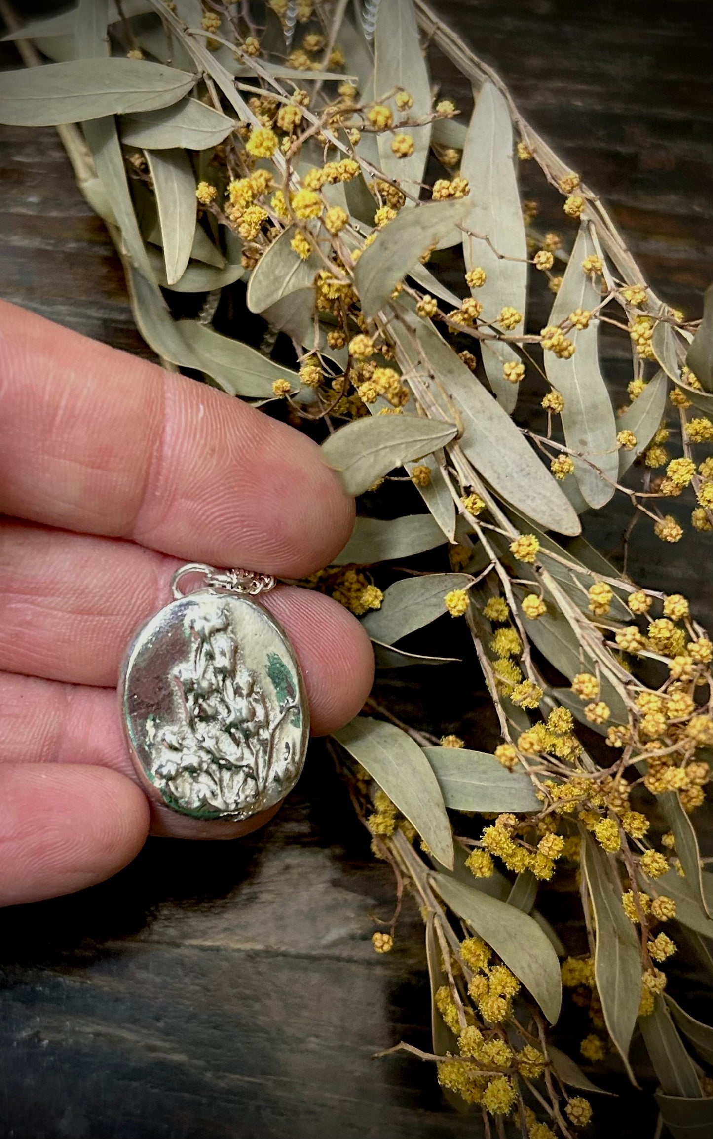 Golden Bloom - Wattle pendant