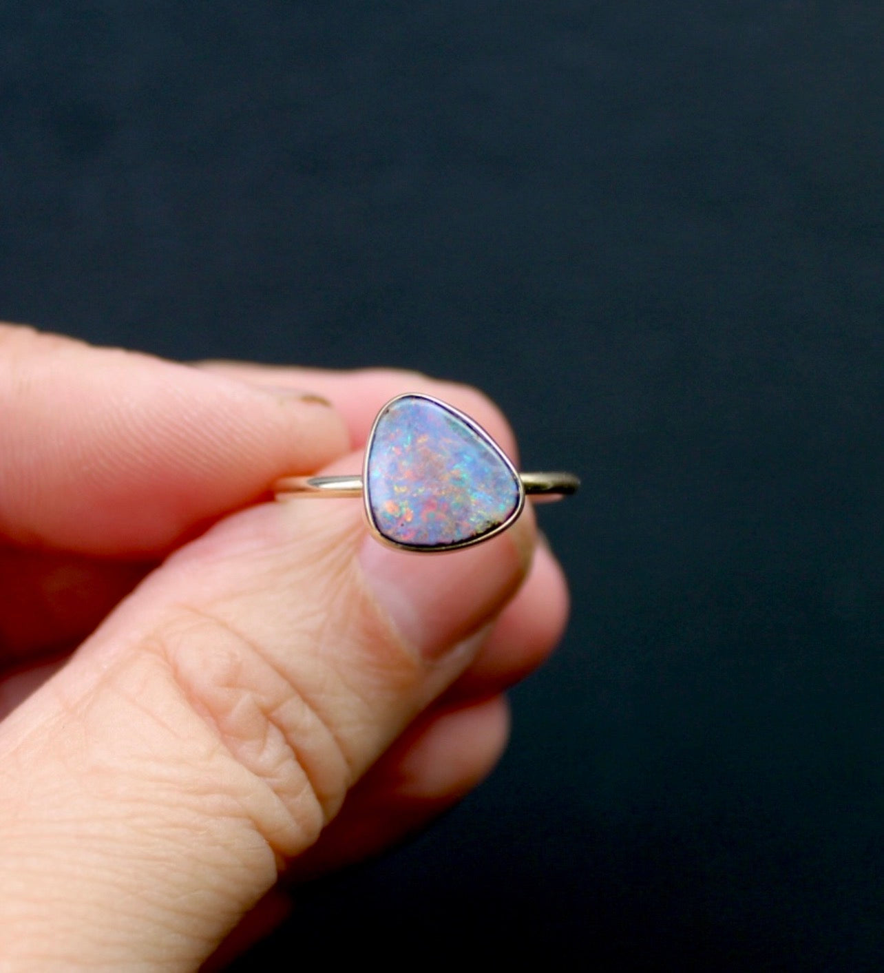 Blushfire - 9ct gold bouler opal