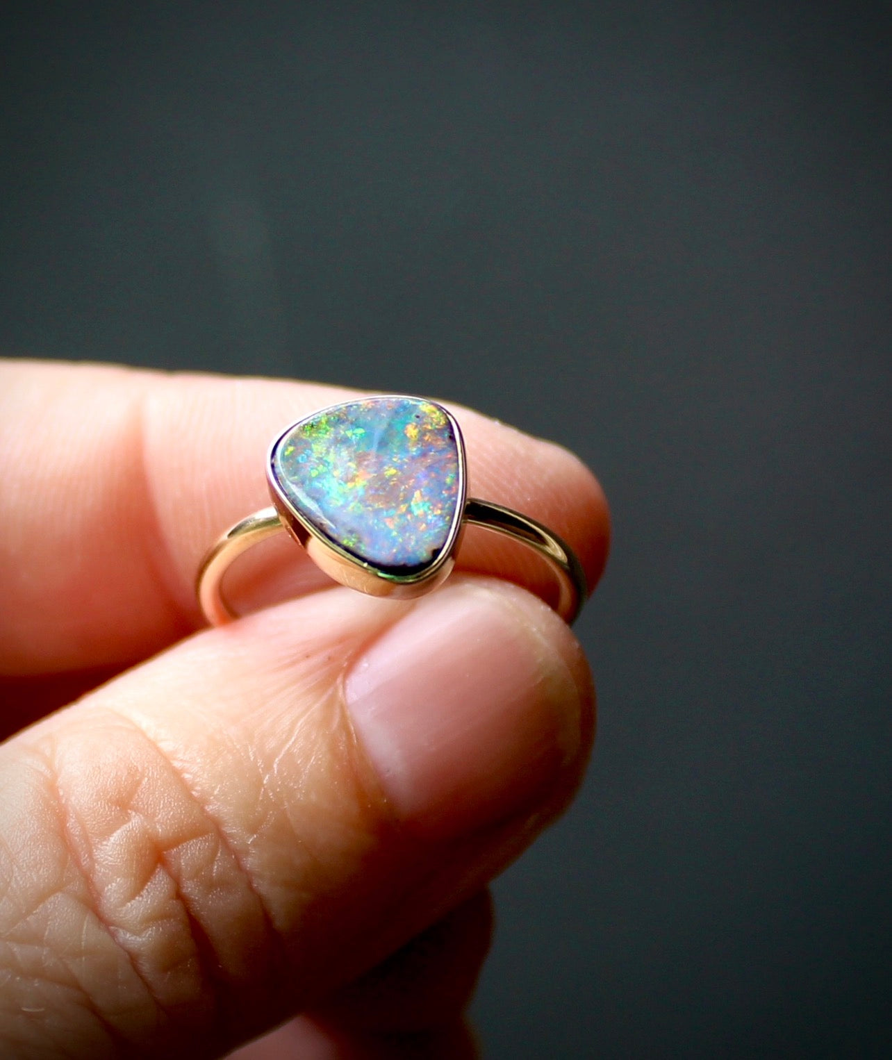 Blushfire - 9ct gold bouler opal