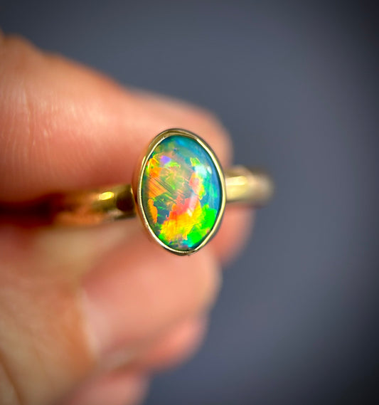 Ancient Golden Glow - 9ct gold 1.6ct solid opal