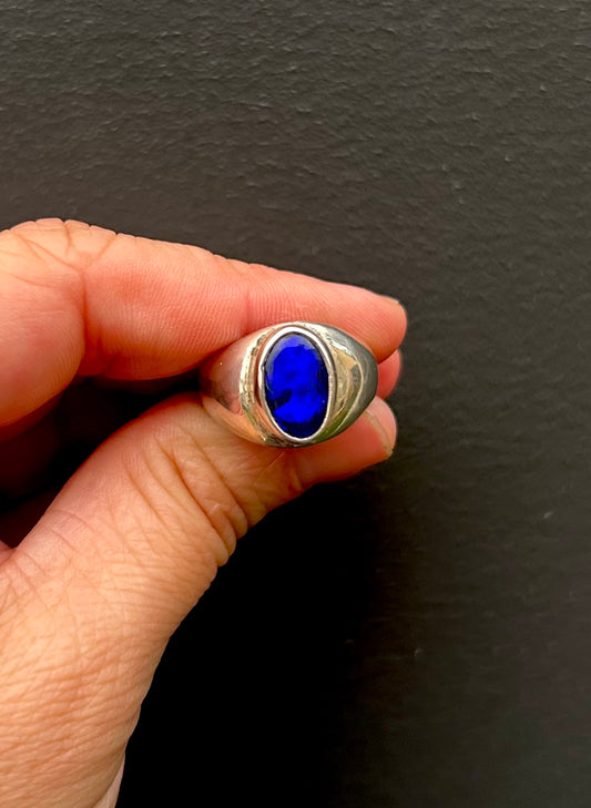 Atlantian Blue sandcast ring - 3.20ct