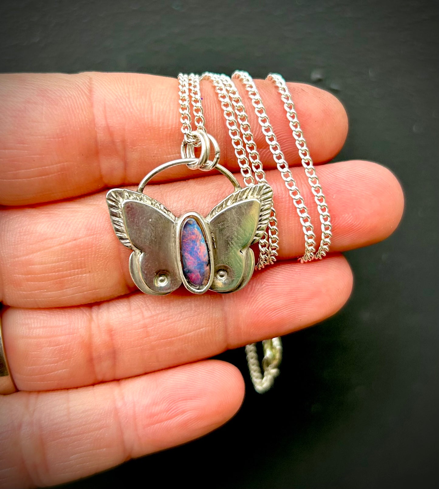 Wings of Becoming - Boulder opal butterfly