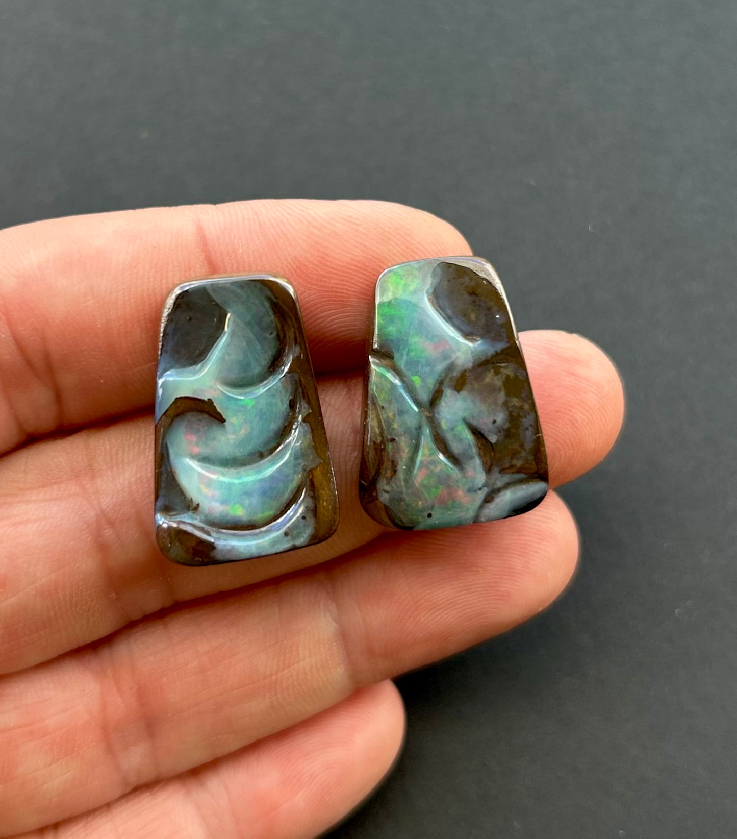 Boulder opal pair - 43.9ct